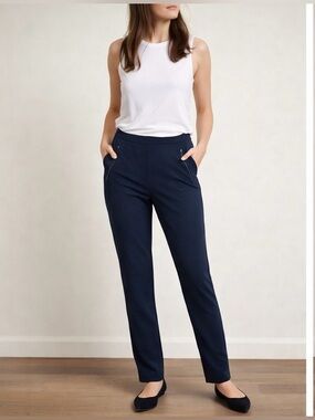 Banana Republic BR Standard Navy Tailored Trousers |Minimalist Career Core |